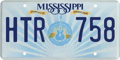 MS license plate HTR758
