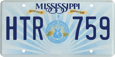 MS license plate HTR759