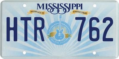 MS license plate HTR762