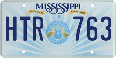 MS license plate HTR763