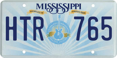 MS license plate HTR765