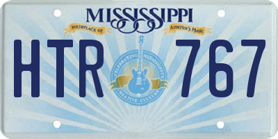 MS license plate HTR767