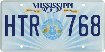 MS license plate HTR768