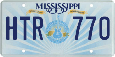 MS license plate HTR770