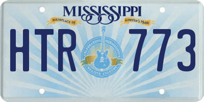 MS license plate HTR773