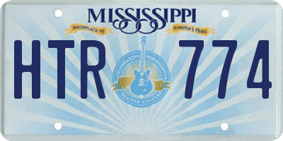 MS license plate HTR774