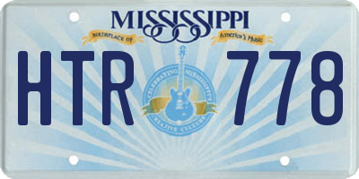 MS license plate HTR778