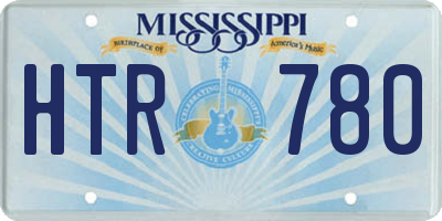 MS license plate HTR780