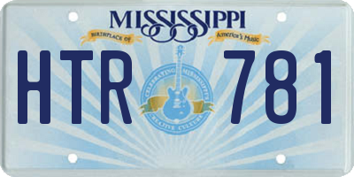 MS license plate HTR781