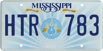 MS license plate HTR783