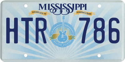 MS license plate HTR786