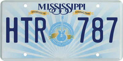 MS license plate HTR787