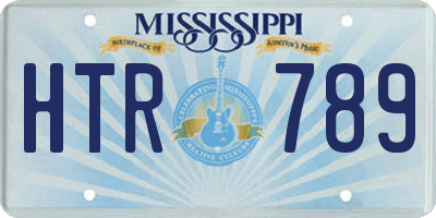 MS license plate HTR789