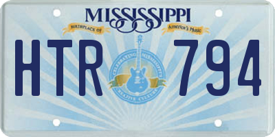 MS license plate HTR794