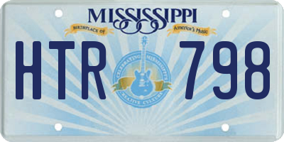 MS license plate HTR798