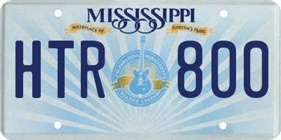 MS license plate HTR800