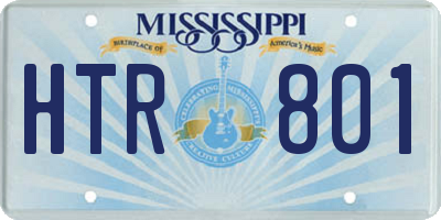 MS license plate HTR801