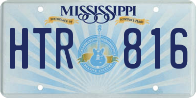 MS license plate HTR816