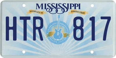 MS license plate HTR817