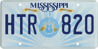 MS license plate HTR820