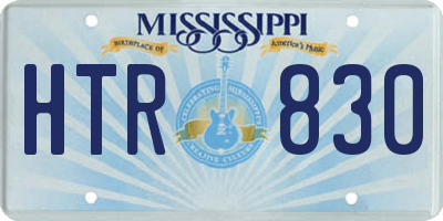 MS license plate HTR830