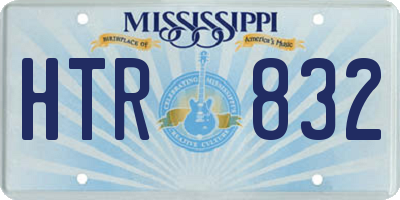 MS license plate HTR832