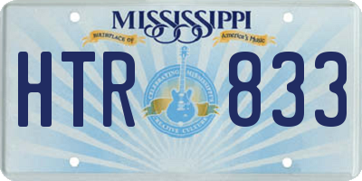 MS license plate HTR833