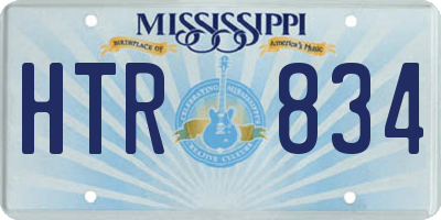 MS license plate HTR834
