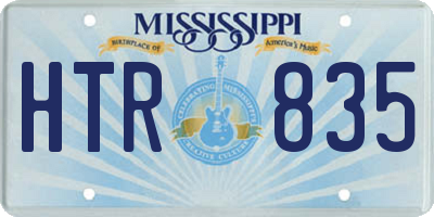 MS license plate HTR835