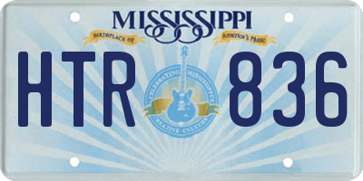 MS license plate HTR836