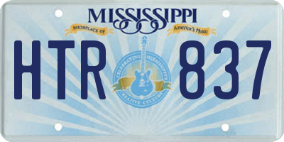 MS license plate HTR837