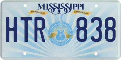 MS license plate HTR838