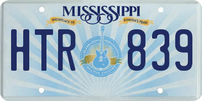 MS license plate HTR839