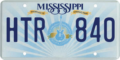 MS license plate HTR840