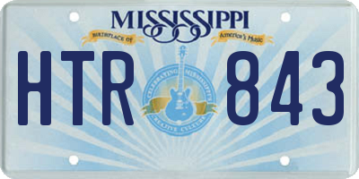 MS license plate HTR843