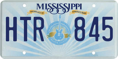 MS license plate HTR845
