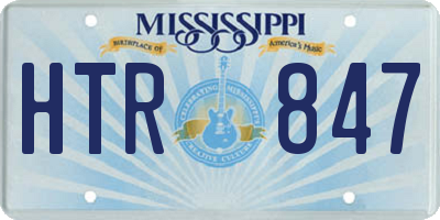 MS license plate HTR847