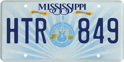 MS license plate HTR849