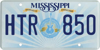 MS license plate HTR850