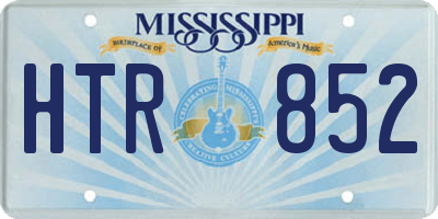 MS license plate HTR852