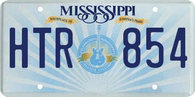 MS license plate HTR854