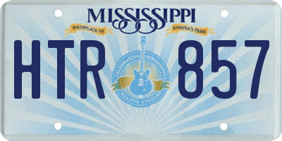 MS license plate HTR857