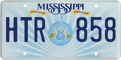 MS license plate HTR858