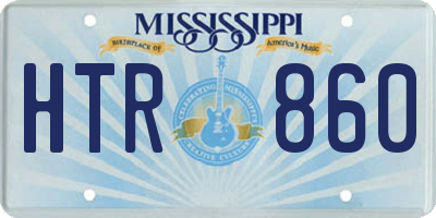 MS license plate HTR860