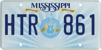 MS license plate HTR861