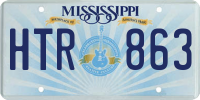 MS license plate HTR863
