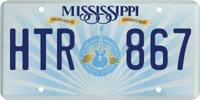 MS license plate HTR867