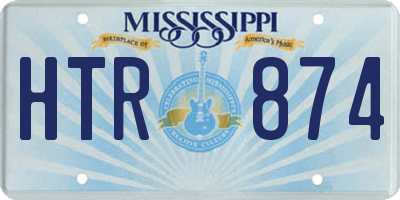 MS license plate HTR874