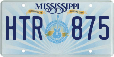 MS license plate HTR875