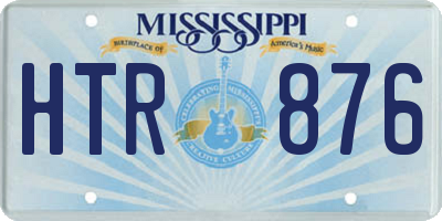 MS license plate HTR876